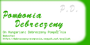 pomponia debreczeny business card